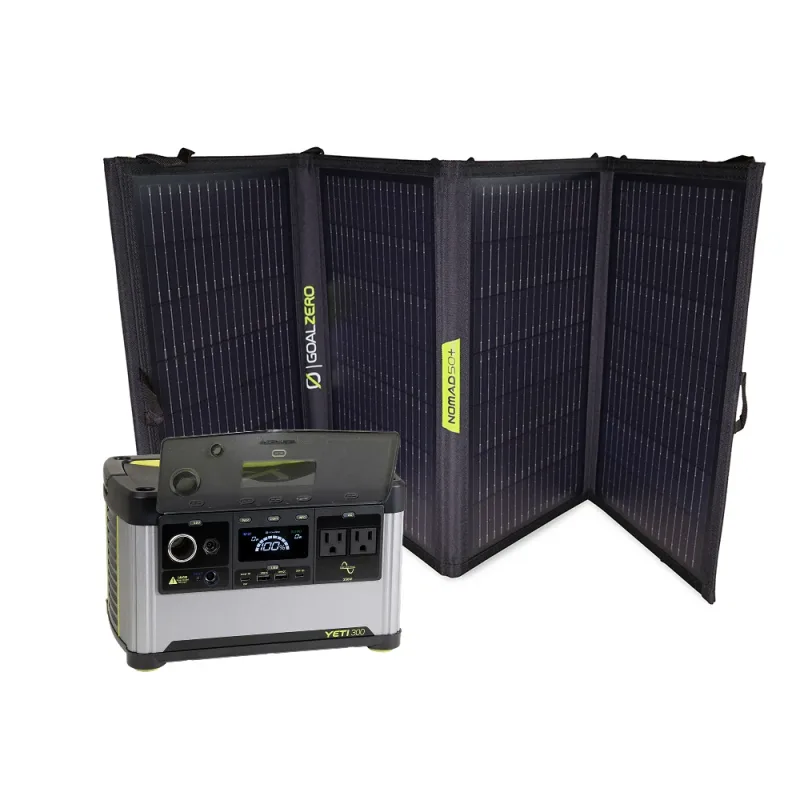 Yeti 300 og Nomad 50+ solcelleaggregat