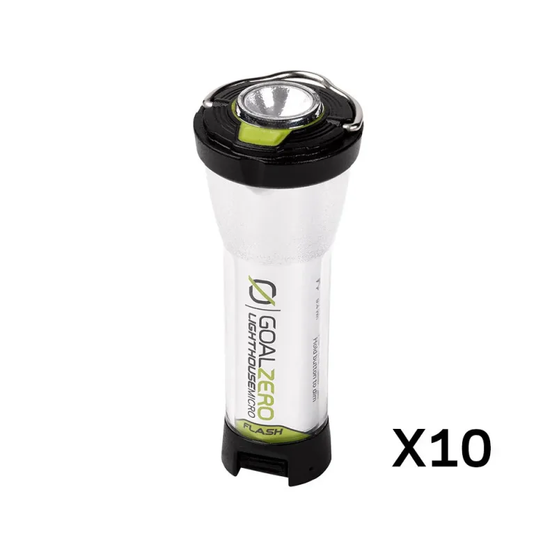(10팩) Lighthouse Micro Flash USB 충전식 랜턴